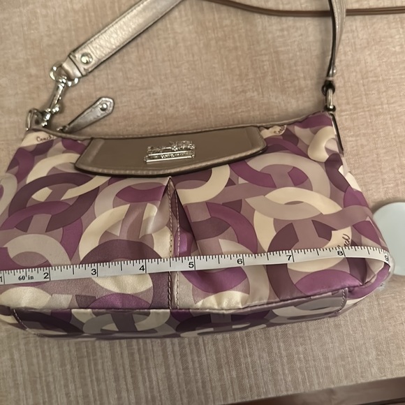 Coach Madison Op Bag Purple/Silver W/ Metallic Leather Trim - Picture 8 of 12